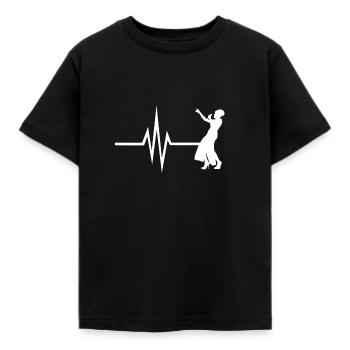 Mein Herz schlägt für Gesang - Musik Singen Mikro - Kinder T-Shirt - Schwarz - Vorne - AI Model Kid Female (0cm)