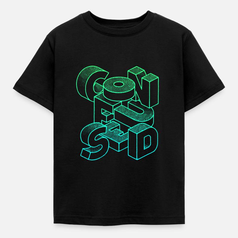 verwirrt - Kinder T-Shirt - Schwarz