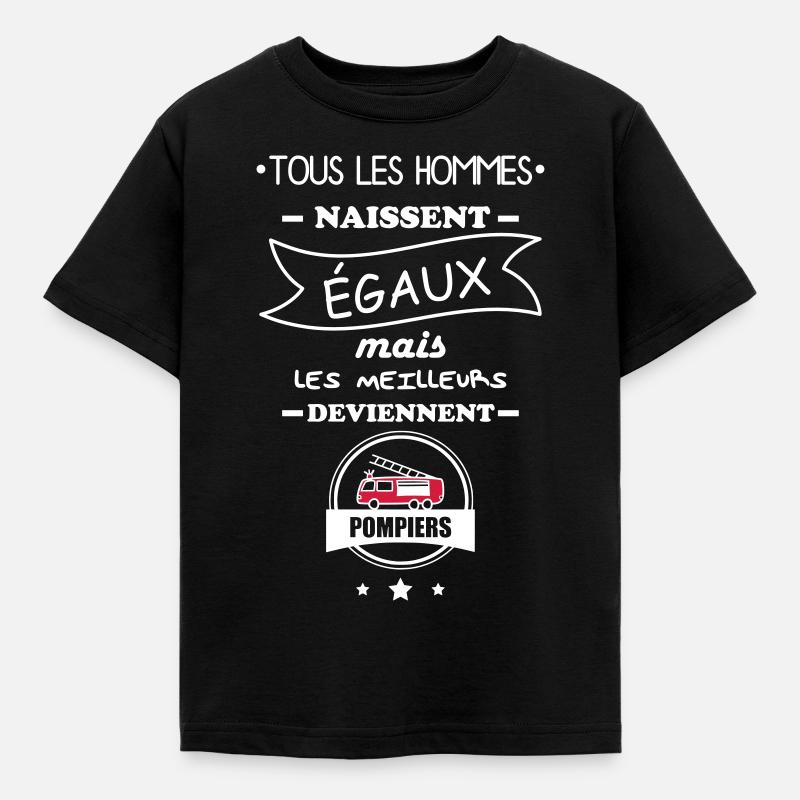 hommes pompiers,pompier,cadeau pompier - T-shirt Enfant - noir