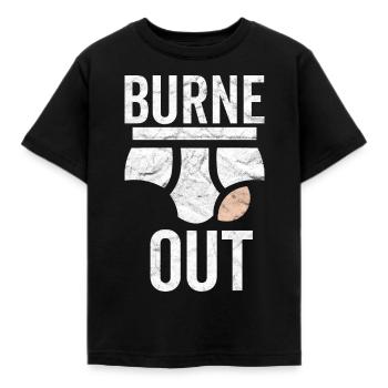 Burne out briefs humor burn out colleague work - Kids' T-Shirt - black - Front - AI Model Kid Female (0cm)