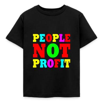 People not profit - Kinder T-Shirt - Schwarz - Vorne - AI Model Kid Female (0cm)