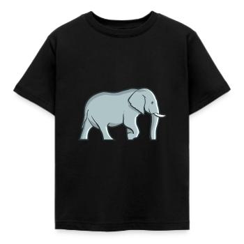 Elefant Elefantenrüssel Safari Stoßzähne Safari - Kinder T-Shirt - Schwarz - Vorne - AI Model Kid Female (0cm)
