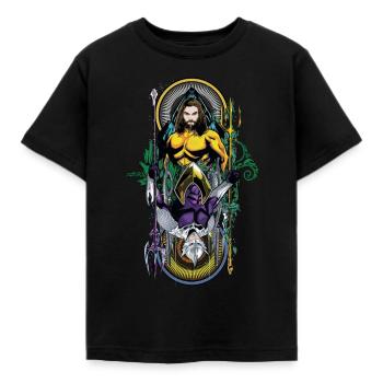 Aquaman Film Aquaman Sea King - Kids' T-Shirt - black - Front - AI Model Kid Female (0cm)