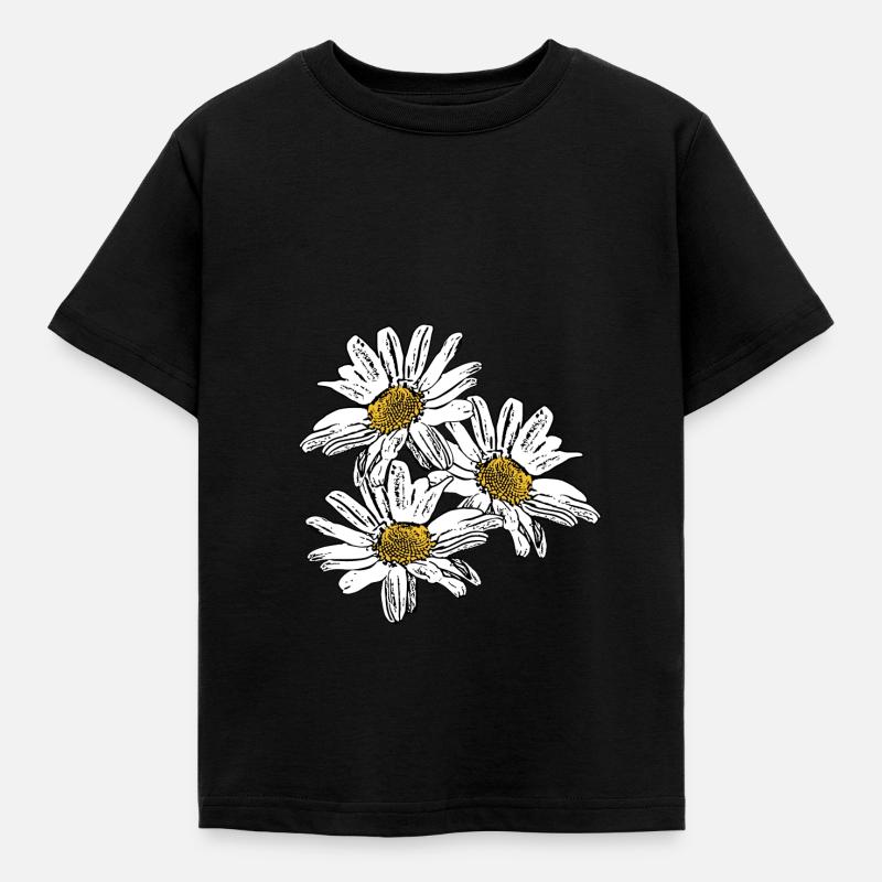 Fleur Fleur Blanche Fleurs Blanches Fleurs Blanches - T-shirt Enfant - noir