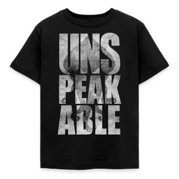 Unaussprechliches Original T-Shirt 03 - Kinder T-Shirt - Schwarz - Vorne - AI Model Kid Female (0cm)