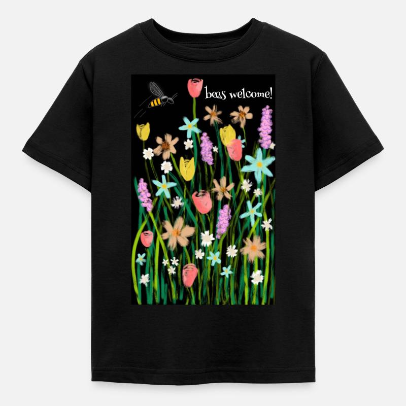 Bee Dream- Bees welcome! - Kids' T-Shirt - black