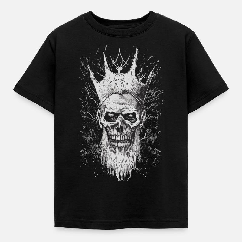 Gothic King Throne Horror Skull Horror Dark - Kids' T-Shirt - black