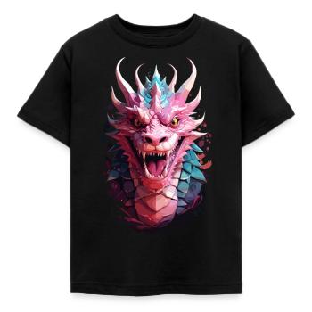 Regard sombre du dragon - T-shirt Enfant - noir - Devant - AI Model Kid Female (0cm)