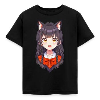 Manga Fille - T-shirt Enfant - noir - Devant - AI Model Kid Female (0cm)