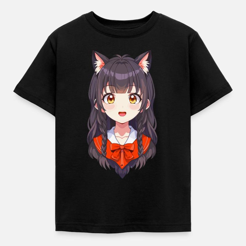 Manga Mädchen - Kinder T-Shirt - Schwarz