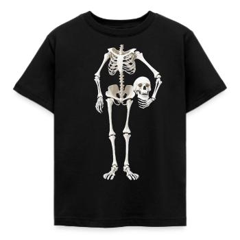 Skelett Kostüm Totenkopf Totenschädel - Kinder T-Shirt - Schwarz - Vorne - AI Model Kid Female (0cm)