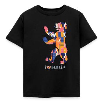I Love Berlin Shirt - Berlin Bär Design - Kinder T-Shirt - Schwarz - Vorne - AI Model Kid Female (0cm)
