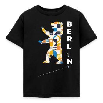 Berlin Bear Capital Germany - Kids' T-Shirt - black - Front - AI Model Kid Female (0cm)