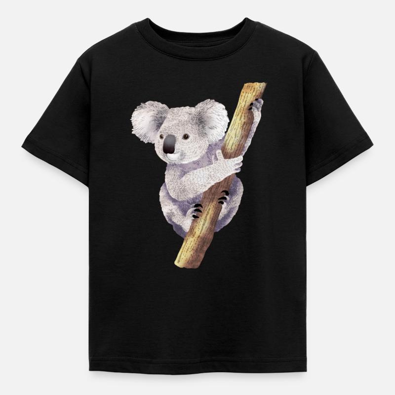 Koala 01 - Kinder T-Shirt - Schwarz