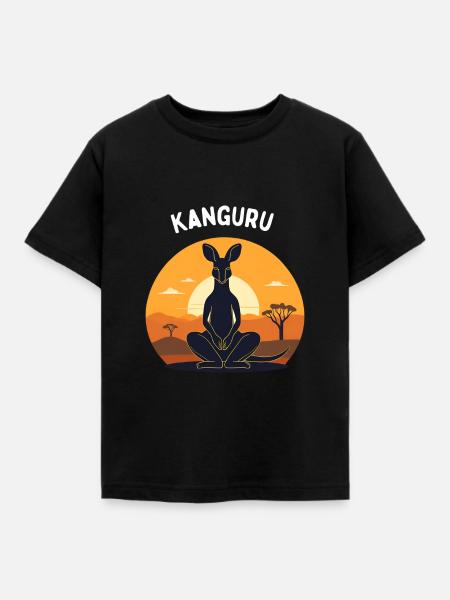 Kanguru - Kinder T-Shirt - Schwarz