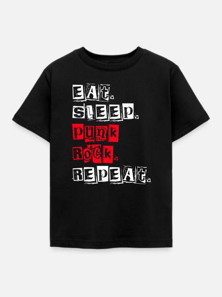 Eat Sleep Punk Rock Repeat - Kinder T-Shirt - Schwarz