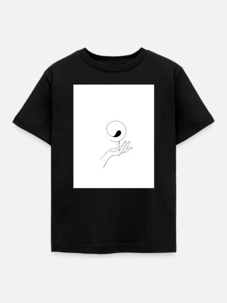 Yin yang Hand - Kinder T-Shirt - Schwarz