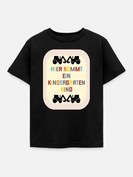 Willkommen Kindergartenkind Bagger - Kinder T-Shirt - Schwarz