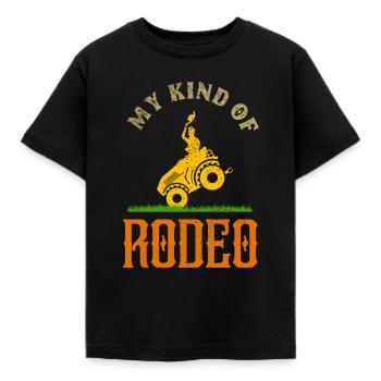 Rasen mähen Cowboy Meine Art von Rodeo Lustiger Rasen - Kinder T-Shirt - Schwarz - Vorne - AI Model Kid Female (0cm)