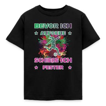 Bevor ich aufgebe schieße ich Fester - Kinder T-Shirt - Schwarz - Vorne - AI Model Kid Female (0cm)