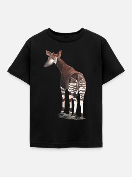 Okapi - Kinder T-Shirt - Schwarz