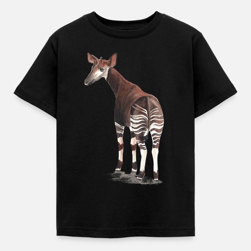 Okapi - Kinder T-Shirt - Schwarz