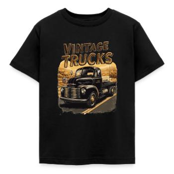 Voiture classique camion vintage Pick Up - T-shirt Enfant - noir - Devant - AI Model Kid Female (0cm)