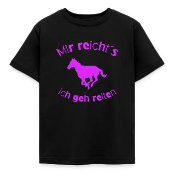 Mir reicht´s ich geh reiten Spruch - Kinder T-Shirt - Schwarz - Vorne - AI Model Kid Female (0cm)