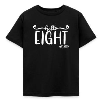 8. Geburtstag Kinder Mädchen 8 Hallo Acht Est. 2015 - Kinder T-Shirt - Schwarz - Vorne - AI Model Kid Female (0cm)