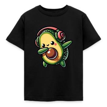 Dabbing Avocado - Kinder T-Shirt - Schwarz - Vorne - AI Model Kid Female (0cm)