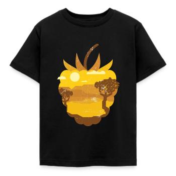 Framboise panoramique vintage - T-shirt Enfant - noir - Devant - AI Model Kid Female (0cm)
