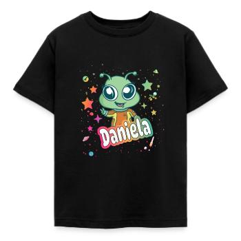 DANIELA - Beau nom de fille avec extraterrestre mignon - T-shirt Enfant - noir - Devant - AI Model Kid Female (0cm)