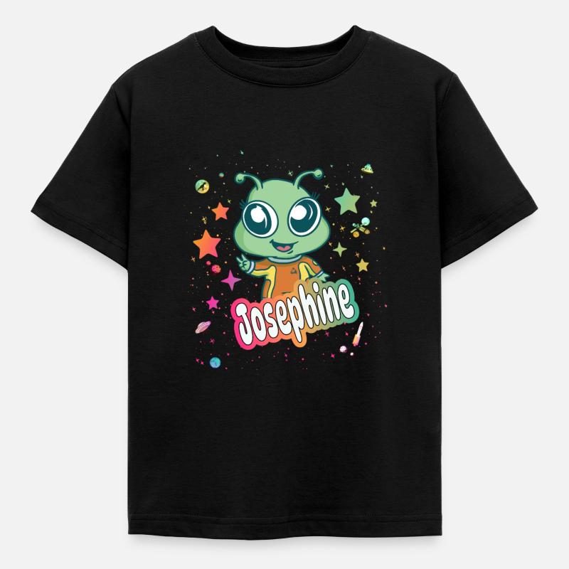 JOSEPHINE - Schöner Mädchen Name mit süßem Alien - Kinder T-Shirt - Schwarz