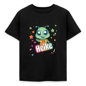 HEIKE - Beau nom de fille avec extraterrestre mignon - T-shirt Enfant - noir - Devant - AI Model Kid Female (0cm)