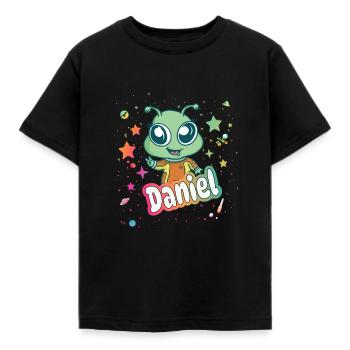 DANIEL - Beau nom de garçon avec extraterrestre mignon - T-shirt Enfant - noir - Devant - AI Model Kid Female (0cm)