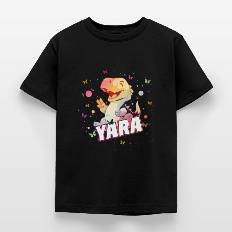 YARA - Schöner MÄDCHEN Name mit süßem DINO Kinder T-Shirt