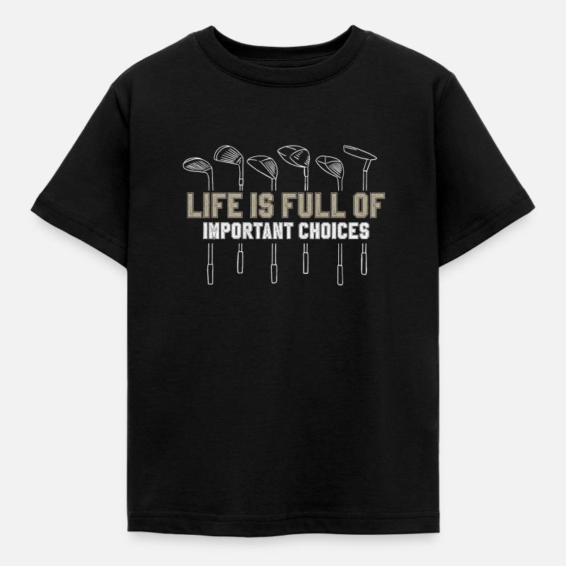Golf Golfschläger - Kinder T-Shirt - Schwarz