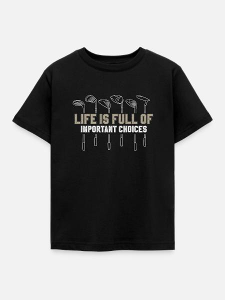 Golf Golfschläger - Kinder T-Shirt - Schwarz