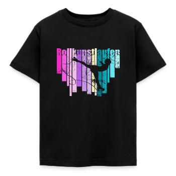 Rollkunstlaufen, Rollkunstläuferin in Flieger - Kinder T-Shirt - Schwarz - Vorne - AI Model Kid Female (0cm)