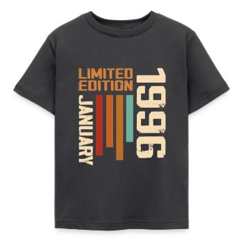 January 1996 - 1996 January Birthday Gift - Kids' T-Shirt - dark grey - Front - AI Model Kid Female (0cm)