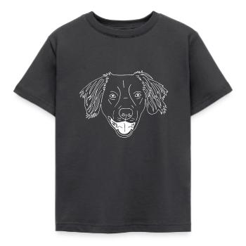 Dackel Mix - Kinder T-Shirt - Dunkelgrau - Vorne - AI Model Kid Female (0cm)