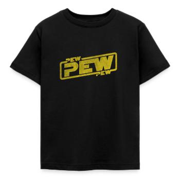 Pew Pew Pew - Movie Quote Rebel Fantasy Galaxy - Kids' T-Shirt - black - Front - AI Model Kid Female (0cm)