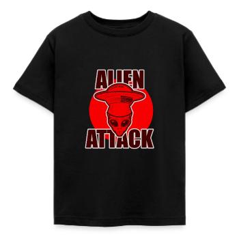 Alien UFO Zone 51 crop circles d'invasion extraterrestre - T-shirt Enfant - noir - Devant - AI Model Kid Female (0cm)