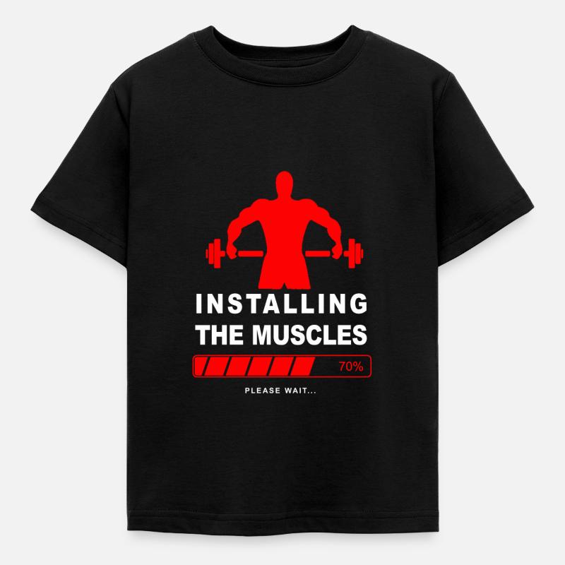 Installing Muscle 2 - Kinder T-Shirt - Schwarz