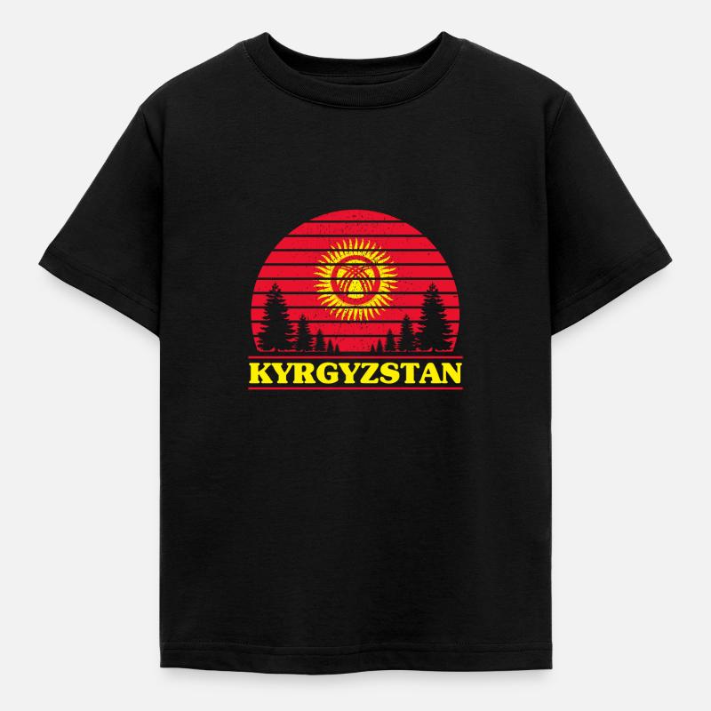 Kirgisistan - Kinder T-Shirt - Schwarz