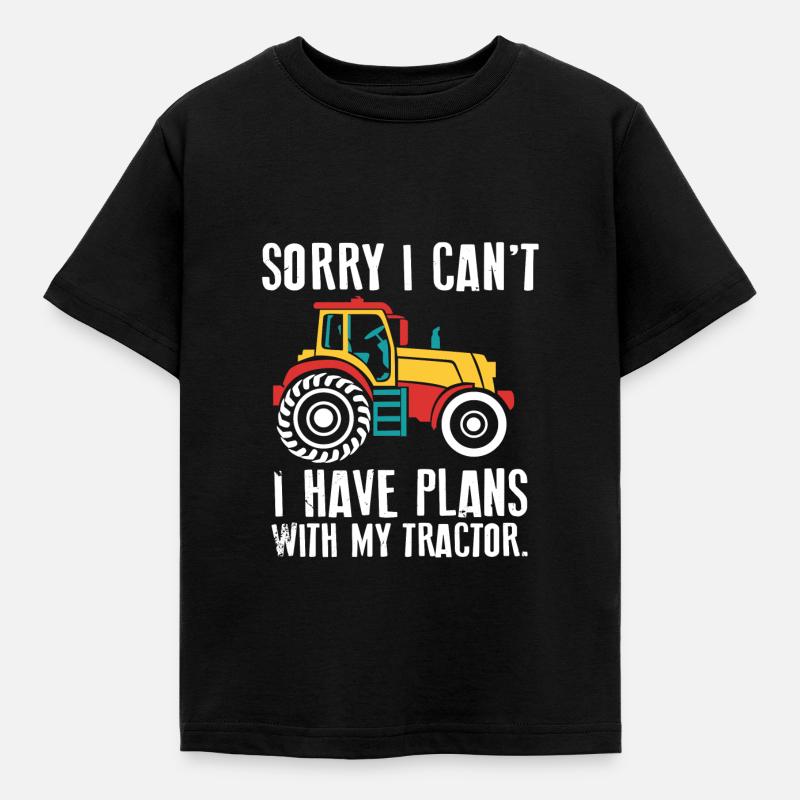 Plans with my Traktor. Mein Traktor. Traktoren - Kinder T-Shirt - Schwarz