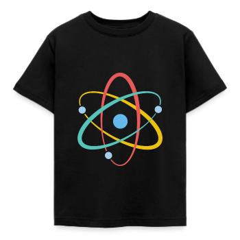 Physik Atom Physiker Geschenk - Kinder T-Shirt - Schwarz - Vorne - AI Model Kid Female (0cm)
