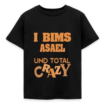 Prénom Asael - T-shirt Enfant - noir - Devant - AI Model Kid Female (0cm)