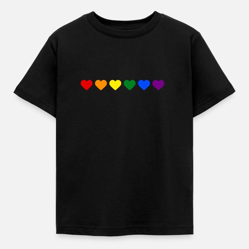 Rainbow heart - Kids' T-Shirt - black