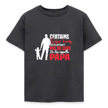 Certains super héros on les appelle papa - T-shirt Enfant - charbon - Devant - AI Model Kid Female (0cm)